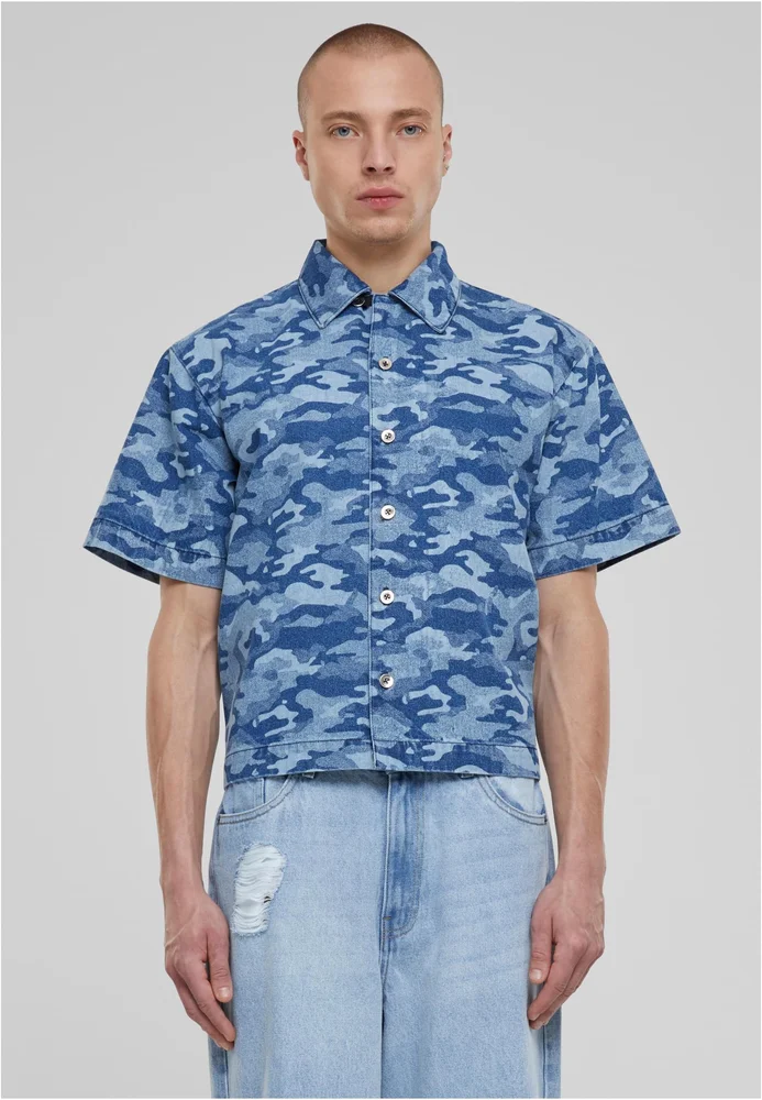 Laser Camo Printed Boxy Shirt
