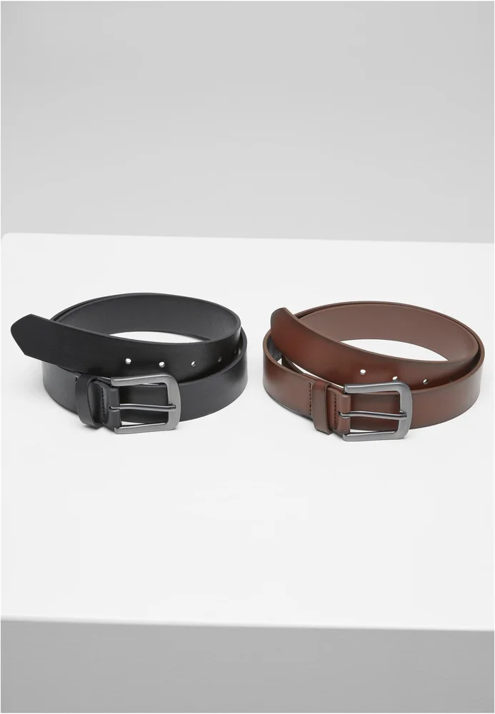 Easy Synthetic Leather Belt 2-Pack