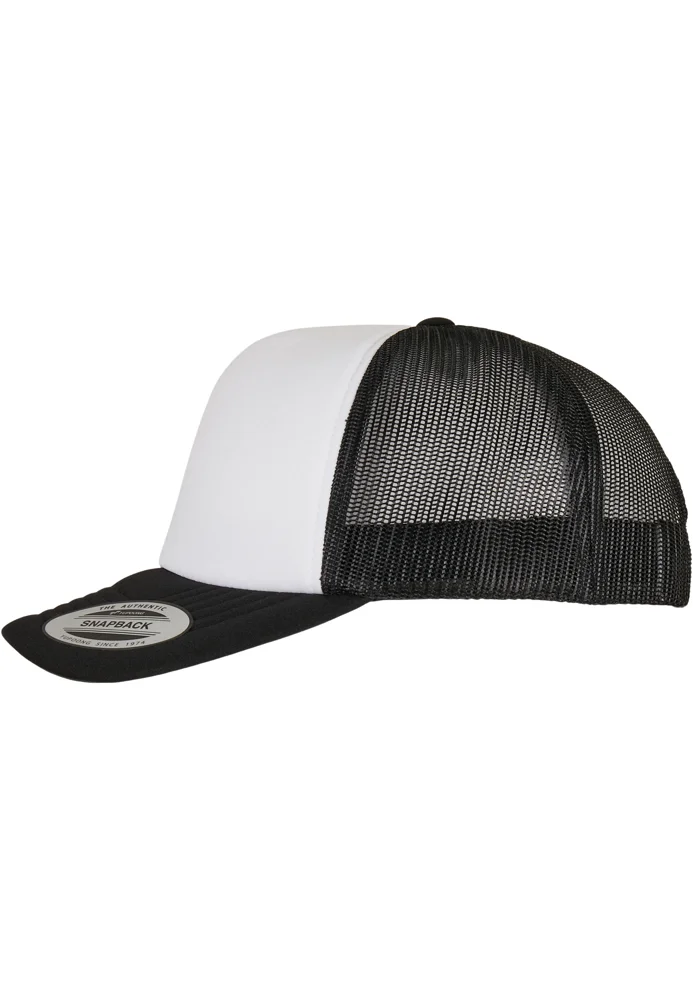 YP Classics Curved Foam Trucker Cap White Front – Bild 4