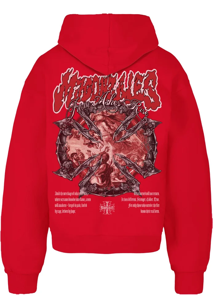 MJG Heavy Oversized Hoody - Ornament of Ashes cityred S – Bild 4