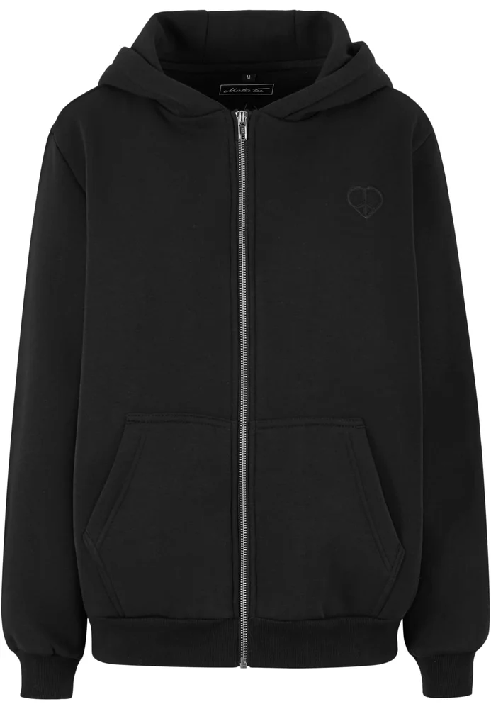 Peace Sign EMB Fluffy Zip Hoody – Bild 4