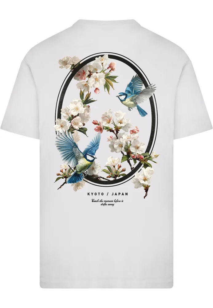 Kyoto Japan Birds And Flowers Tee white 3XL – Bild 4