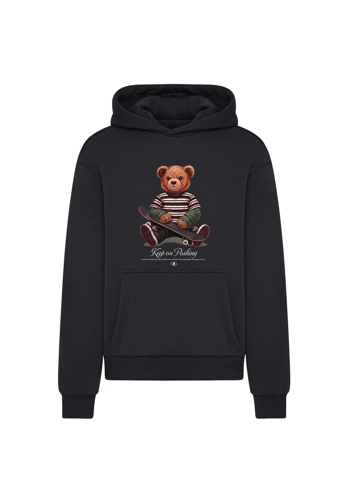 Keep on Pushing Bear Fluffy Hoody – Bild 3