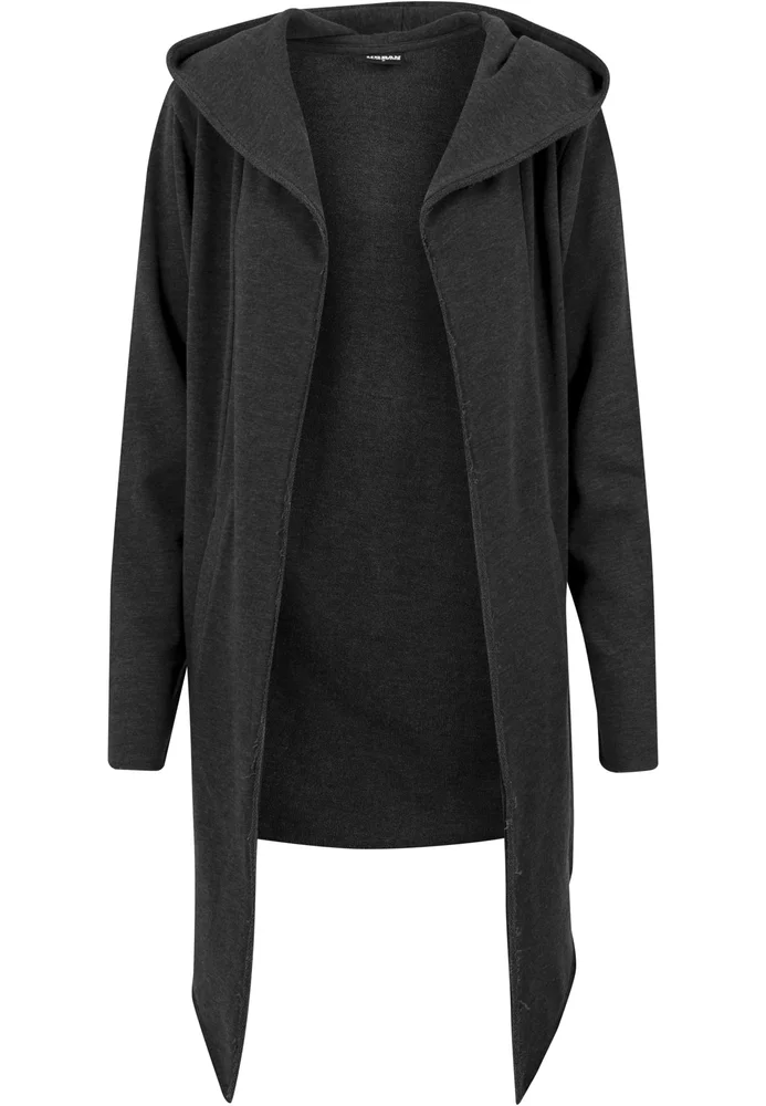 Long Hooded Open Edge Cardigan charcoal XXL – Bild 5