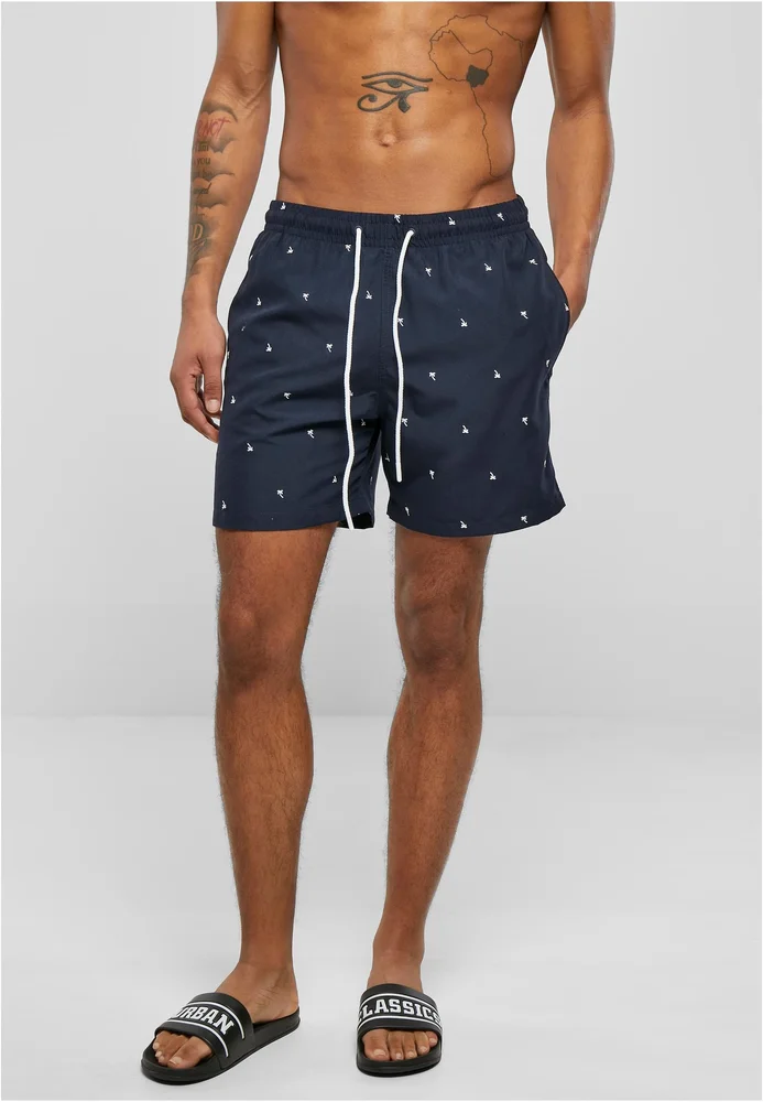 Embroidery Swim Shorts leaf/firered/navy 3XL