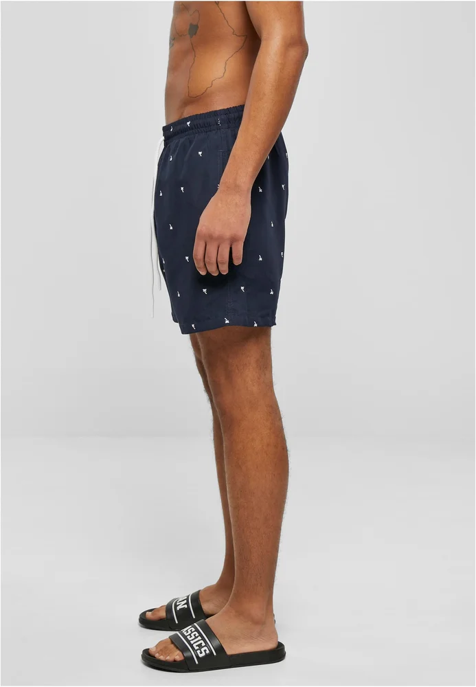 Embroidery Swim Shorts leaf/firered/navy 3XL – Bild 3