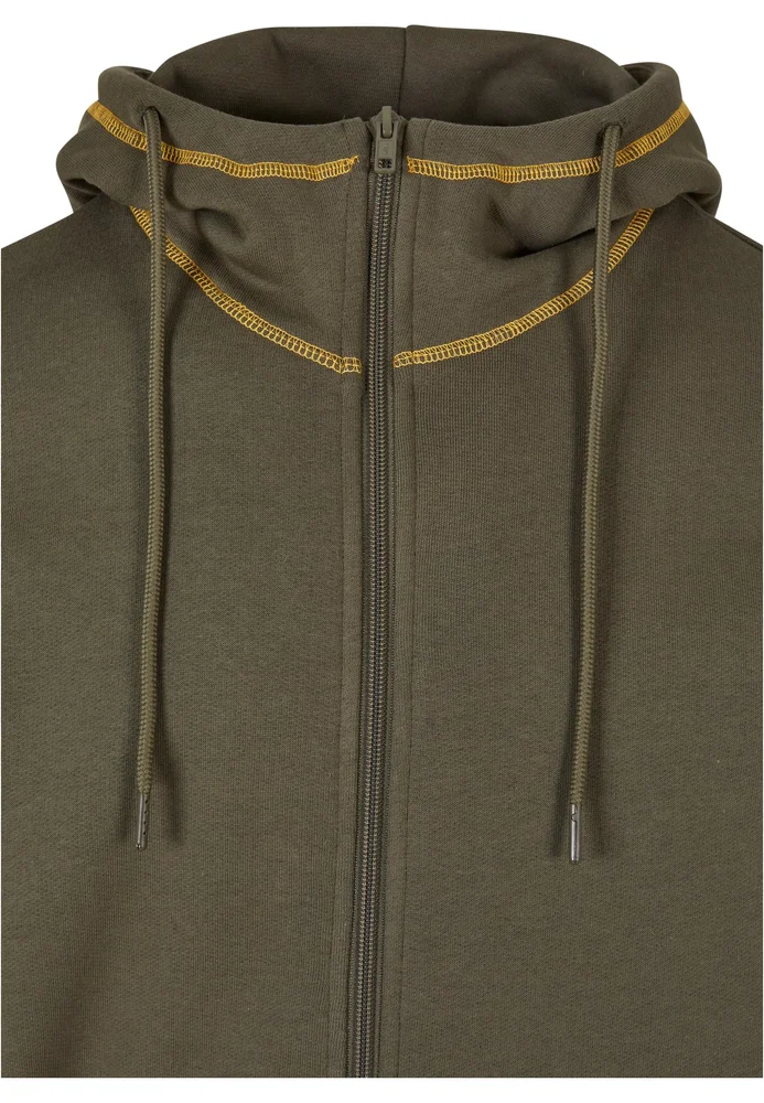 Organic Contrast Flatlock Stitched Zip Hoody – Bild 3