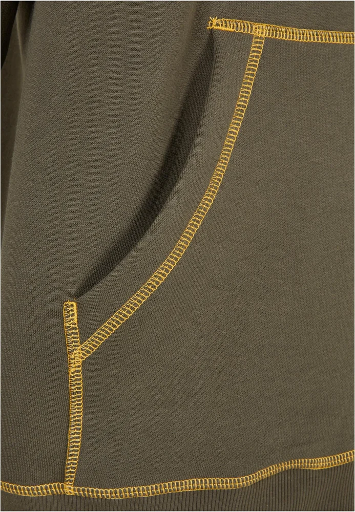 Organic Contrast Flatlock Stitched Zip Hoody – Bild 5