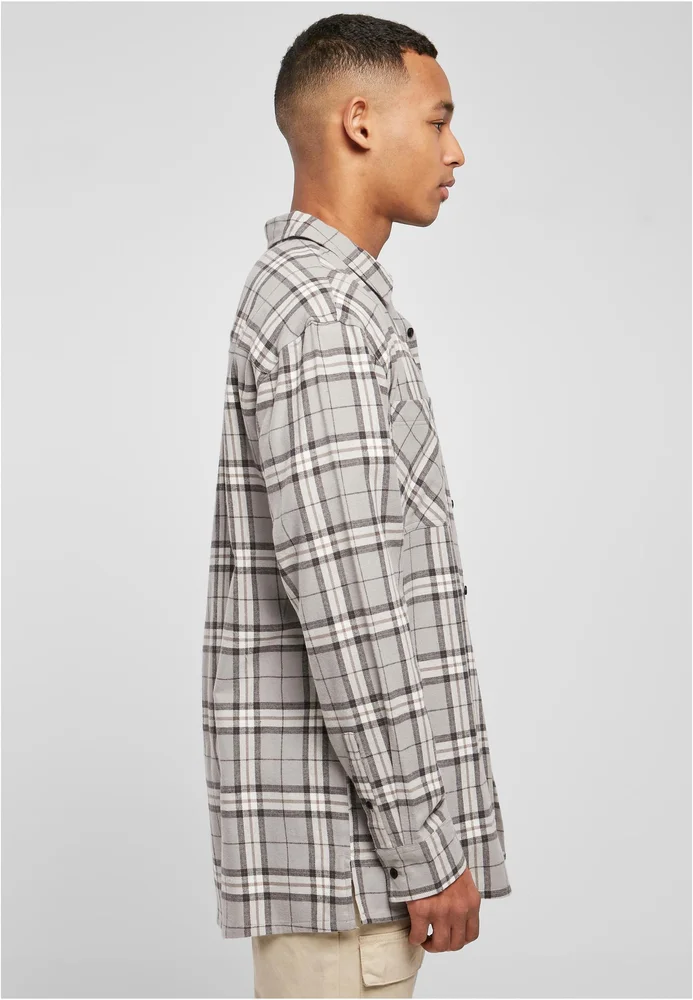Long Oversized Grey Check Shirt – Bild 4