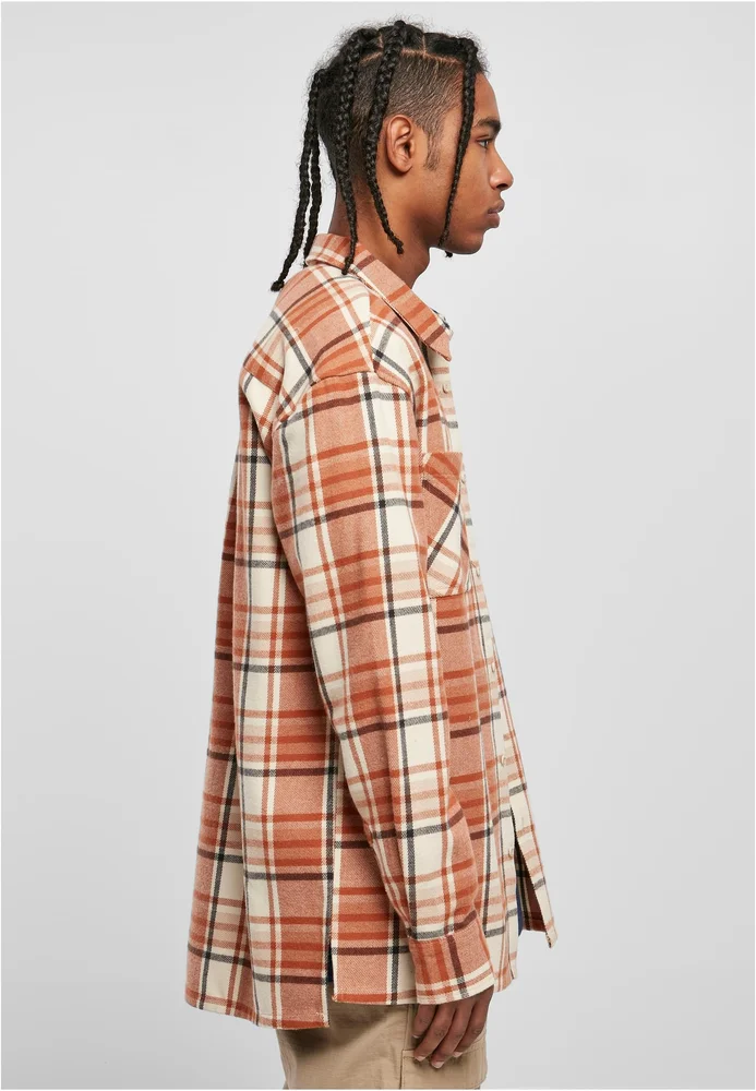 Long Oversized Checked Leaves Shirt – Bild 4