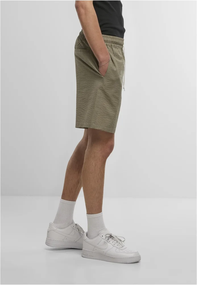 Basic Seersucker Shorts paleolive XL – Bild 4