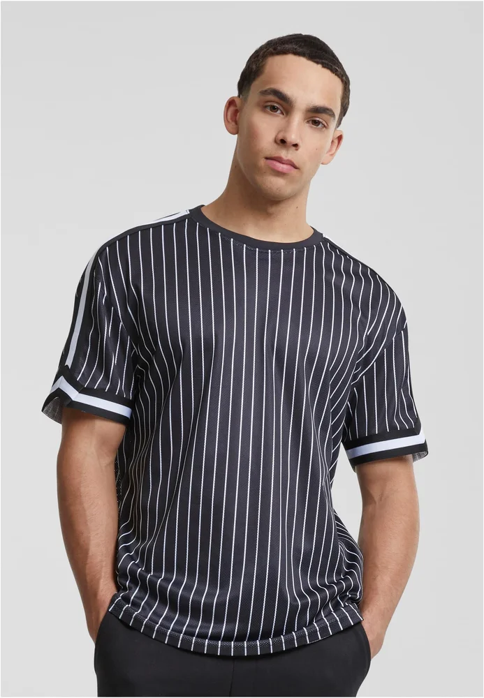 Oversized Striped Mesh Tee