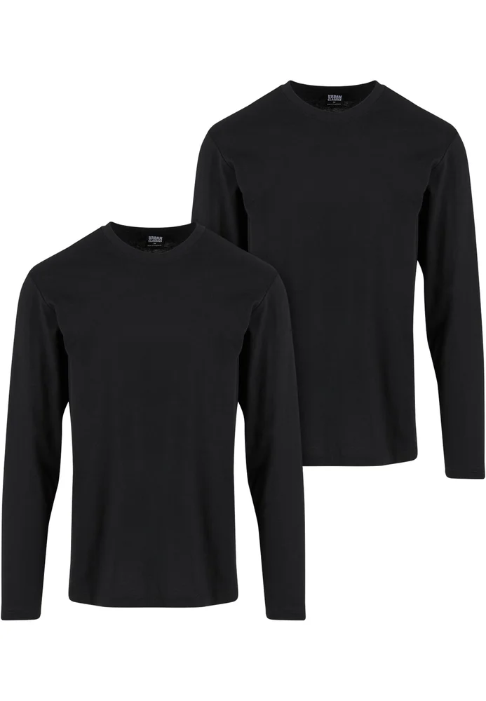 Basic Longsleeve 2-Pack black+black XXL – Bild 5