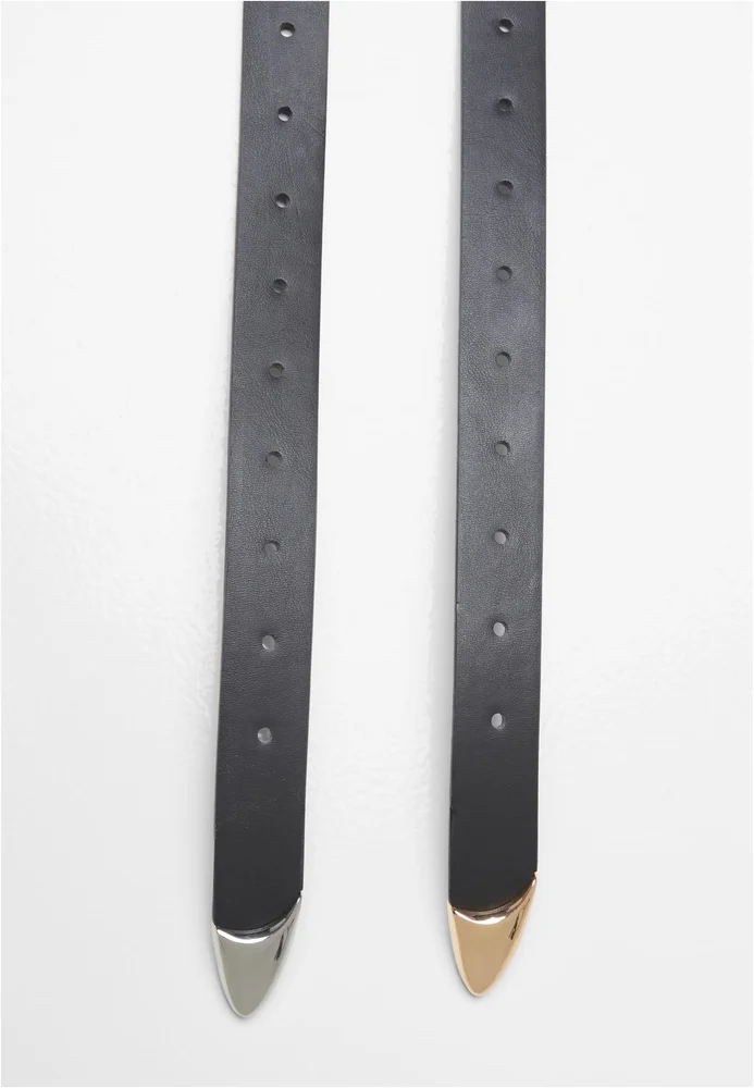 Chunky Buckle Loop Synthetic Leather Belt 2-Pack – Bild 3