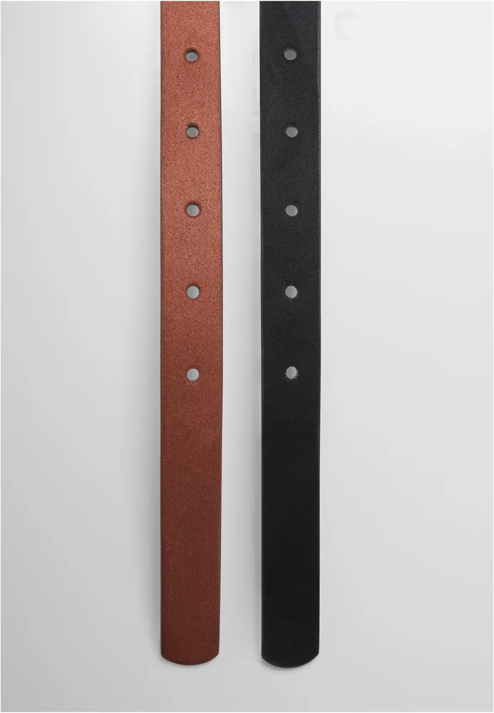 Slim Synthetic Velour Leather Belt 2-Pack – Bild 3