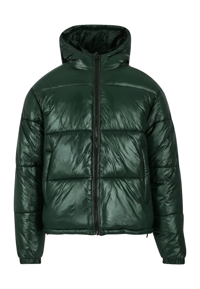 Shiny Puffer Jacket With Hood forest XL – Bild 3