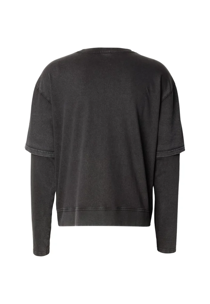 Washed Double Layered Longsleeve cloud 4XL – Bild 4