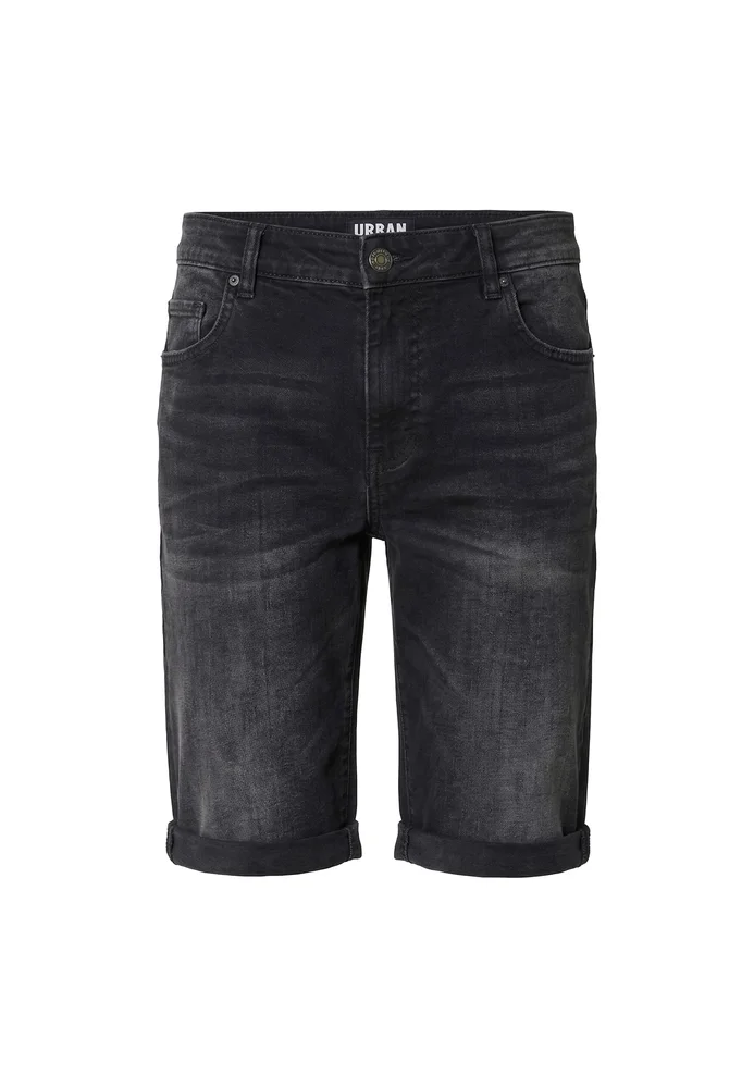 Basic Slim Fit Jeans Shorts black washed 31 – Bild 3
