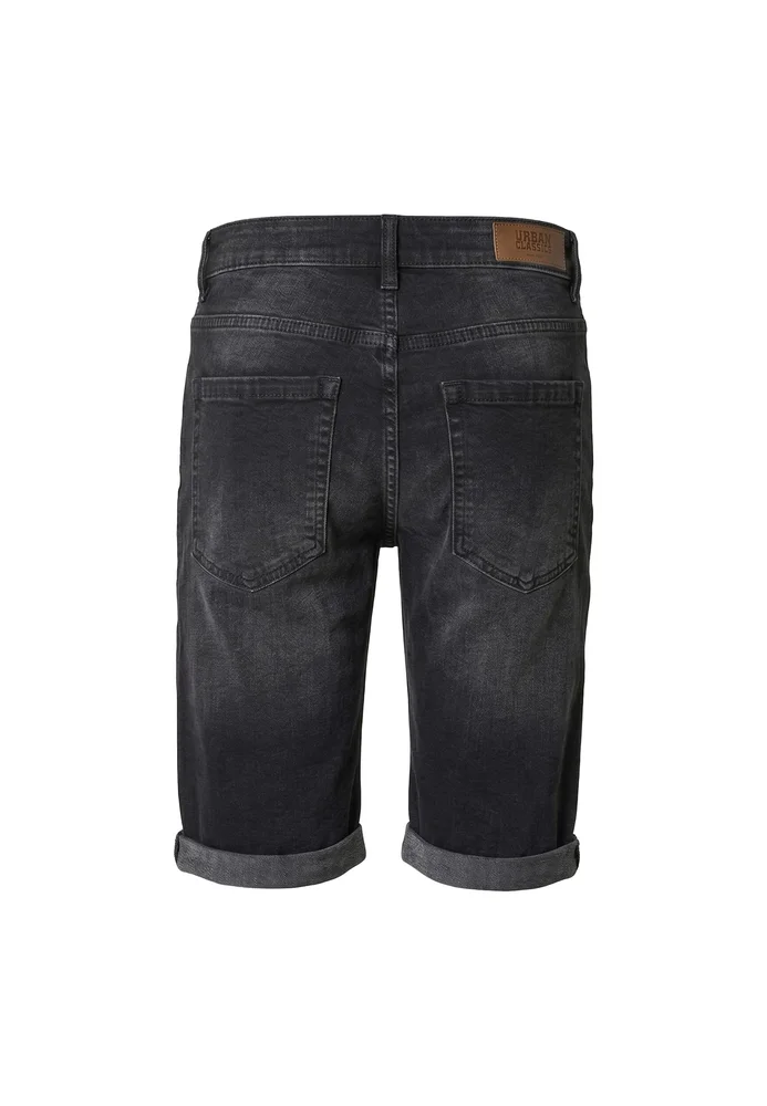 Basic Slim Fit Jeans Shorts black washed 31 – Bild 4
